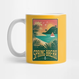 Vintage Spring Break: Retro Island Vibes Vector Design for Spring and Summer Mug